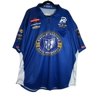 Rackley Roofing 50th Anniversary Blue Men’s NASCAR Pit Crew Racing XXL Polo
